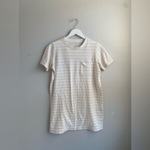 Everlane 100% Organic Cotton Cream Striped T-Shirt Dress